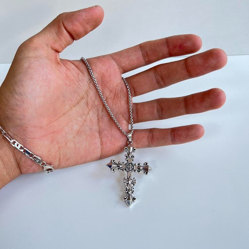 y2k 2000s grunge heavy metal punk gothic emo cross pendant necklace